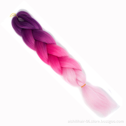 Three-Color Jumbo Braiding Hair 100g 24 Inches Ultra Expression crochet Braid Hair Extension Synthetic Hair Factory Wholesale